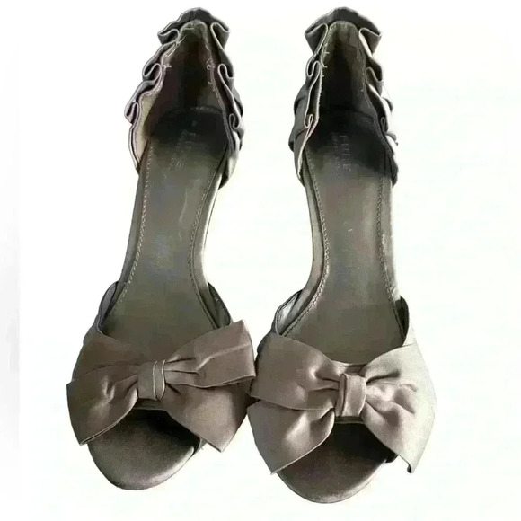 Alfred Sung Satin Heeled Formal with Bow Wedding Party Shoes size 8 women’s - Picture 3 of 6